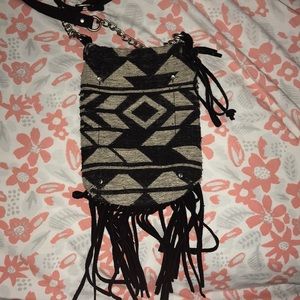 Over shoulder fringe bag